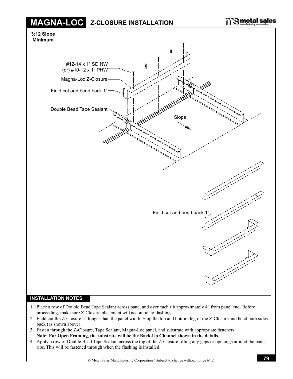 Magna-loc, Z-closure installation | Metal Sales Magna-Loc Installation User Manual | Page 79 / 85