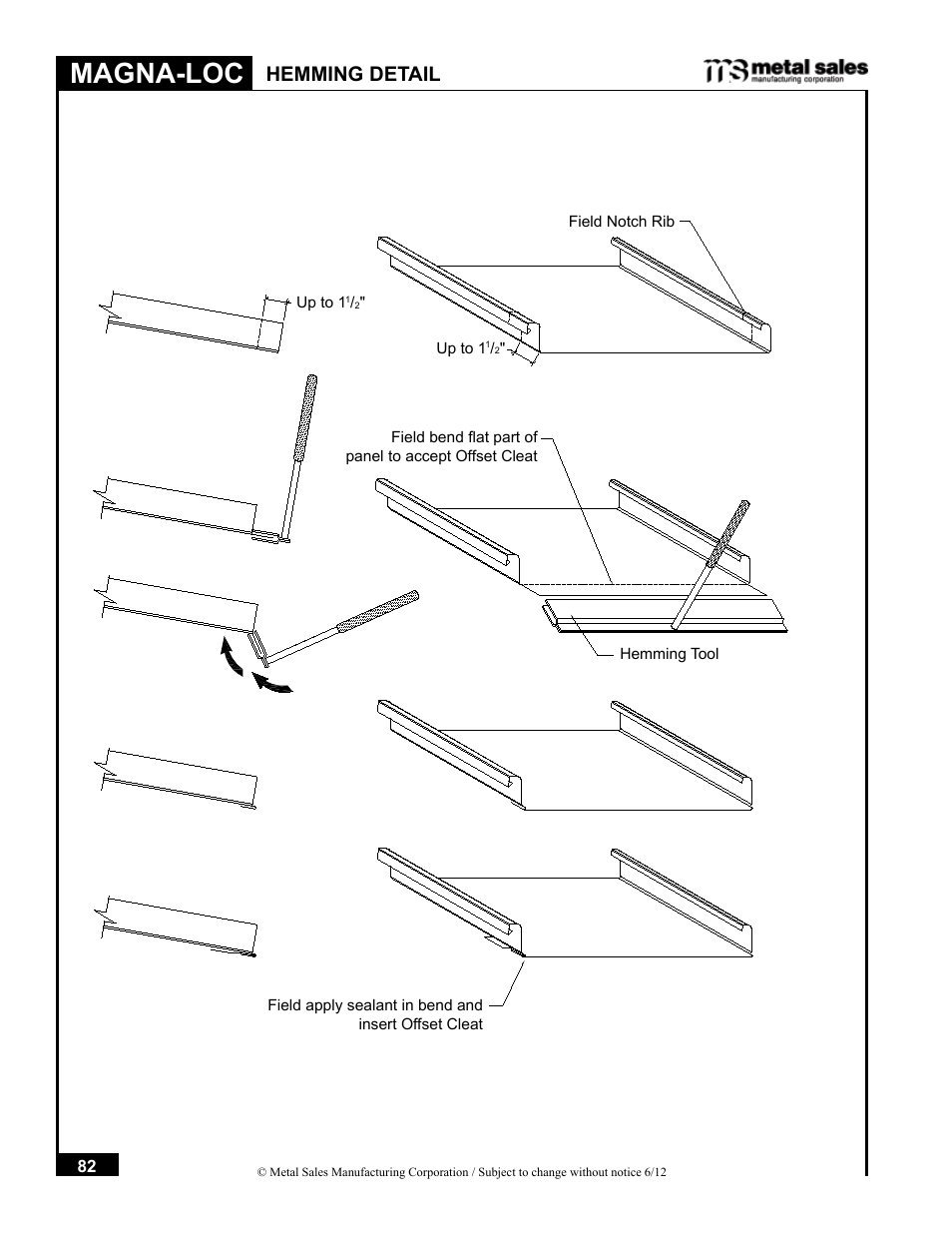 Magna-loc, Hemming detail | Metal Sales Magna-Loc Installation User Manual | Page 82 / 85