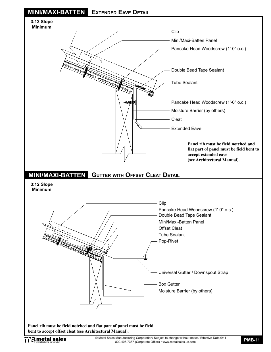 Mini/maxi-batten, Mini/maxi-batten e | Metal Sales Mini-Batten User Manual | Page 11 / 18