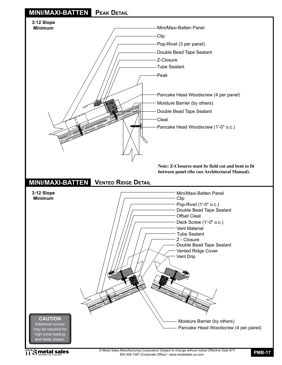 Mini/maxi-batten, Mini/maxi-batten v | Metal Sales Mini-Batten User Manual | Page 17 / 18