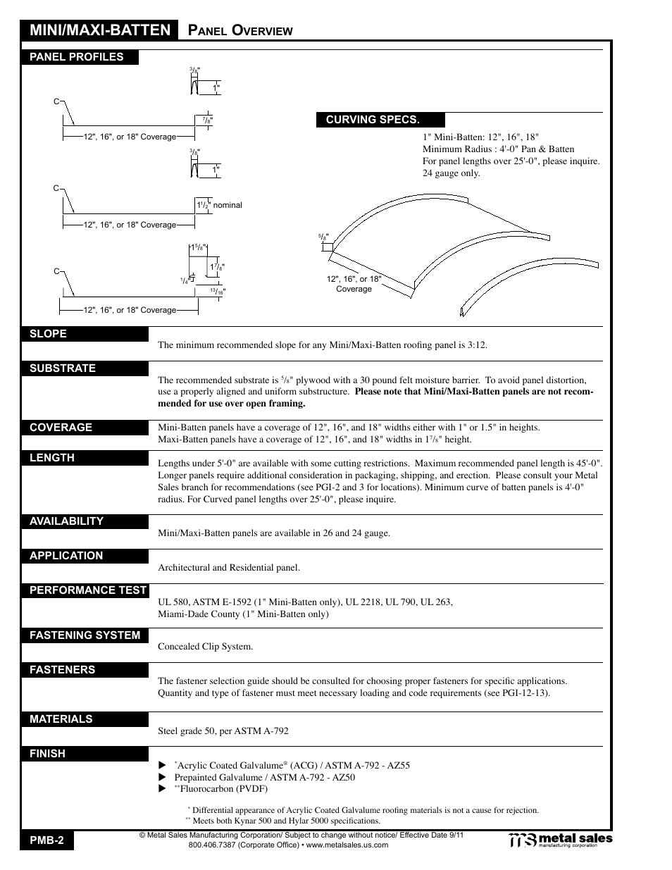 Mini/maxi-batten | Metal Sales Mini-Batten User Manual | Page 2 / 18