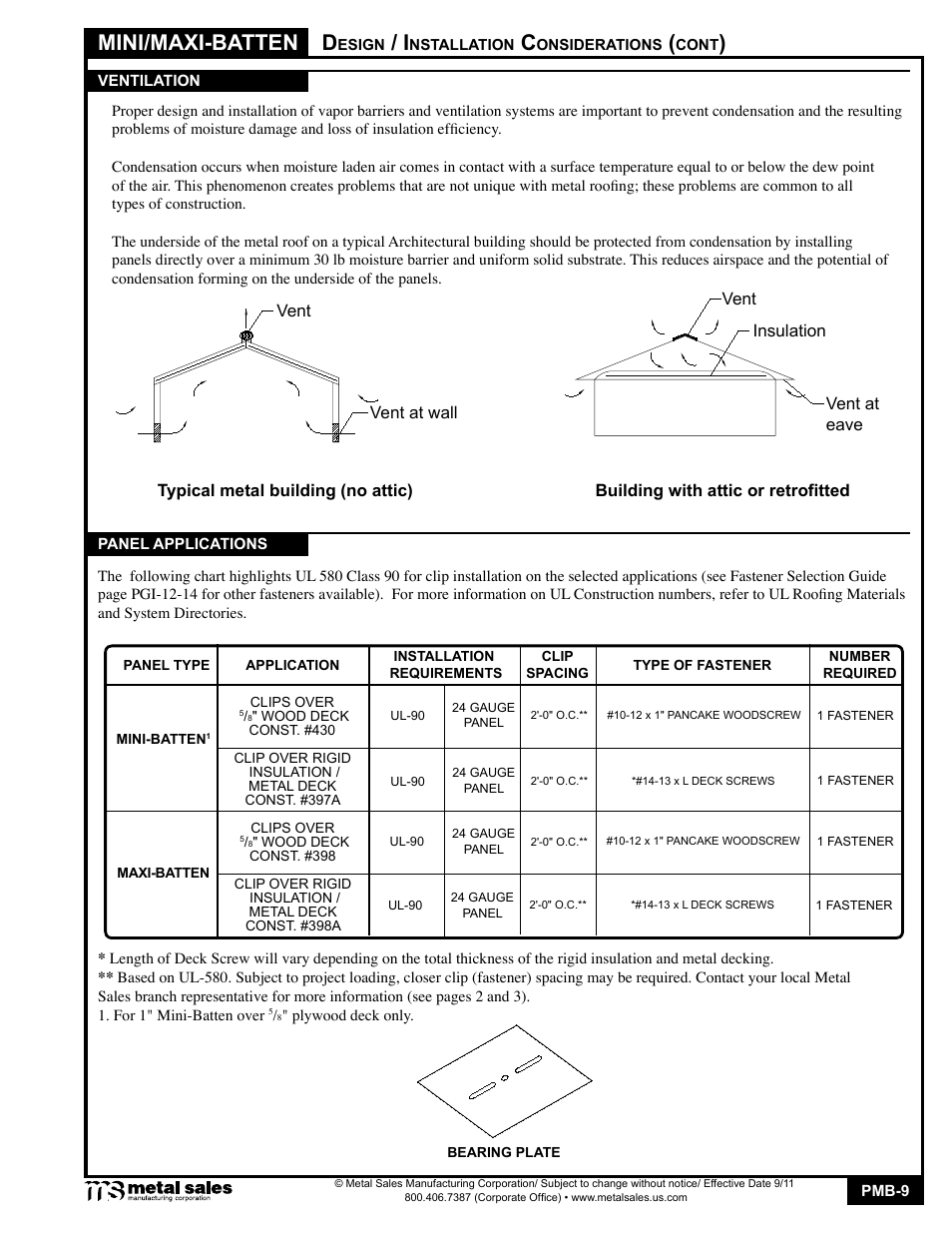 Mini/maxi-batten | Metal Sales Mini-Batten User Manual | Page 9 / 18