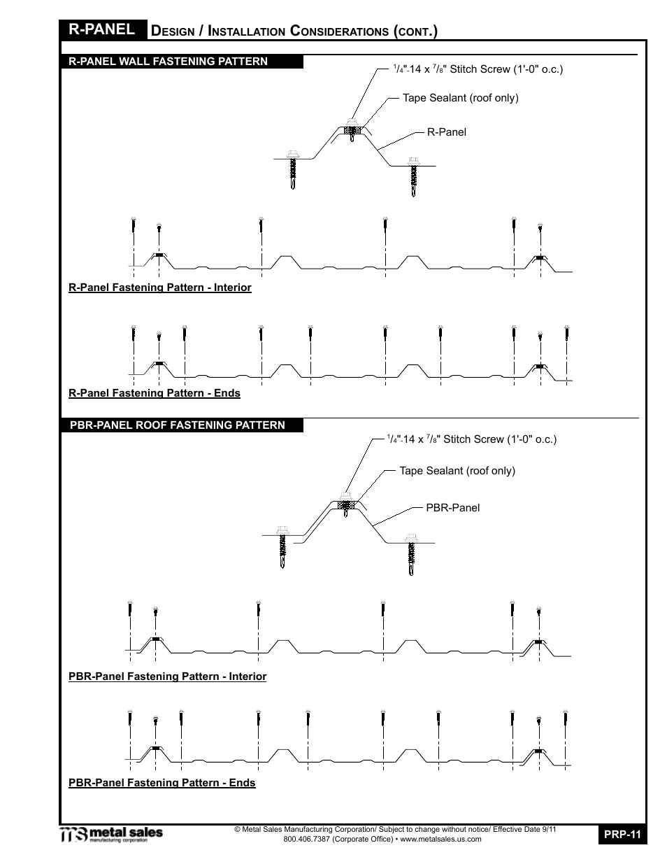 R-panel | Metal Sales PBR-Panel User Manual | Page 11 / 20