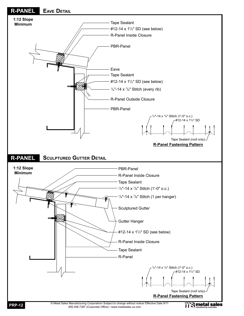 R-panel r-panel e | Metal Sales PBR-Panel User Manual | Page 12 / 20