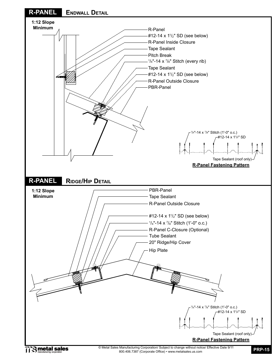 R-panel r-panel r | Metal Sales PBR-Panel User Manual | Page 15 / 20
