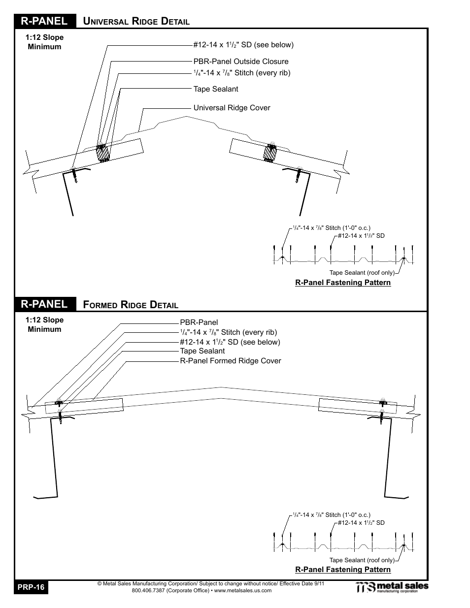R-panel r-panel f | Metal Sales PBR-Panel User Manual | Page 16 / 20