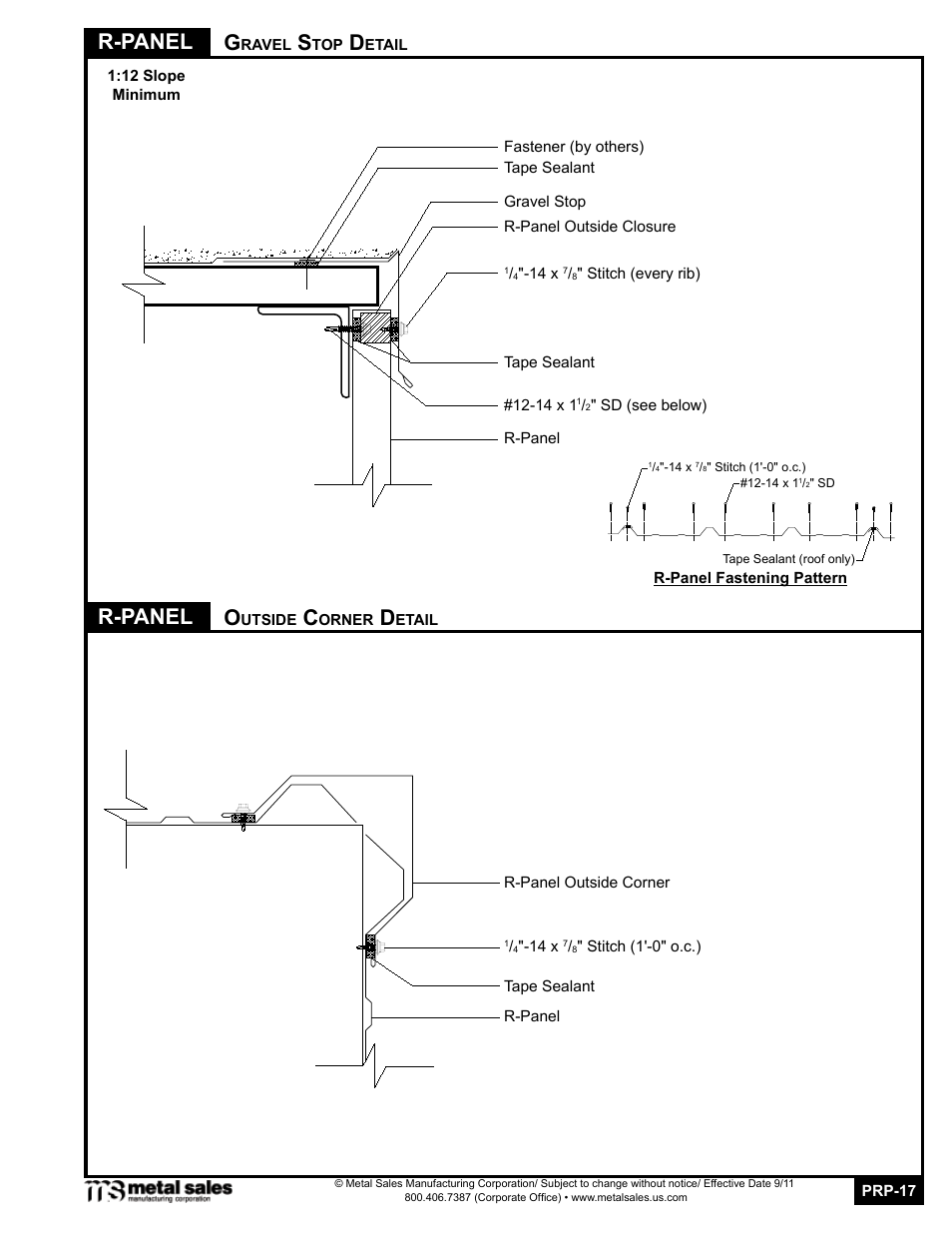 R-panel r-panel o | Metal Sales PBR-Panel User Manual | Page 17 / 20