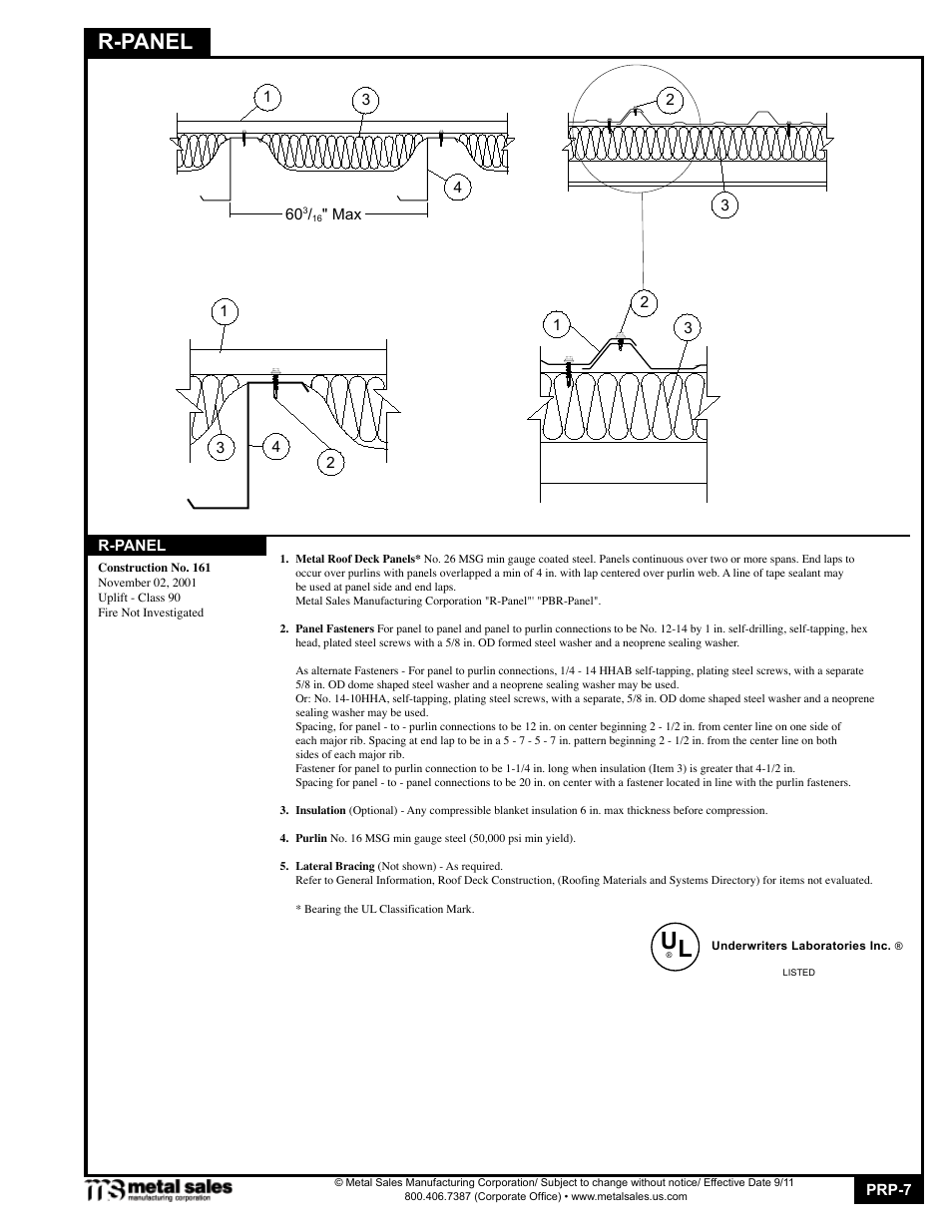 R-panel | Metal Sales PBR-Panel User Manual | Page 7 / 20