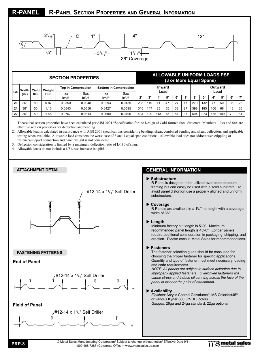R-panel r-p | Metal Sales PBR-Panel User Manual | Page 8 / 20