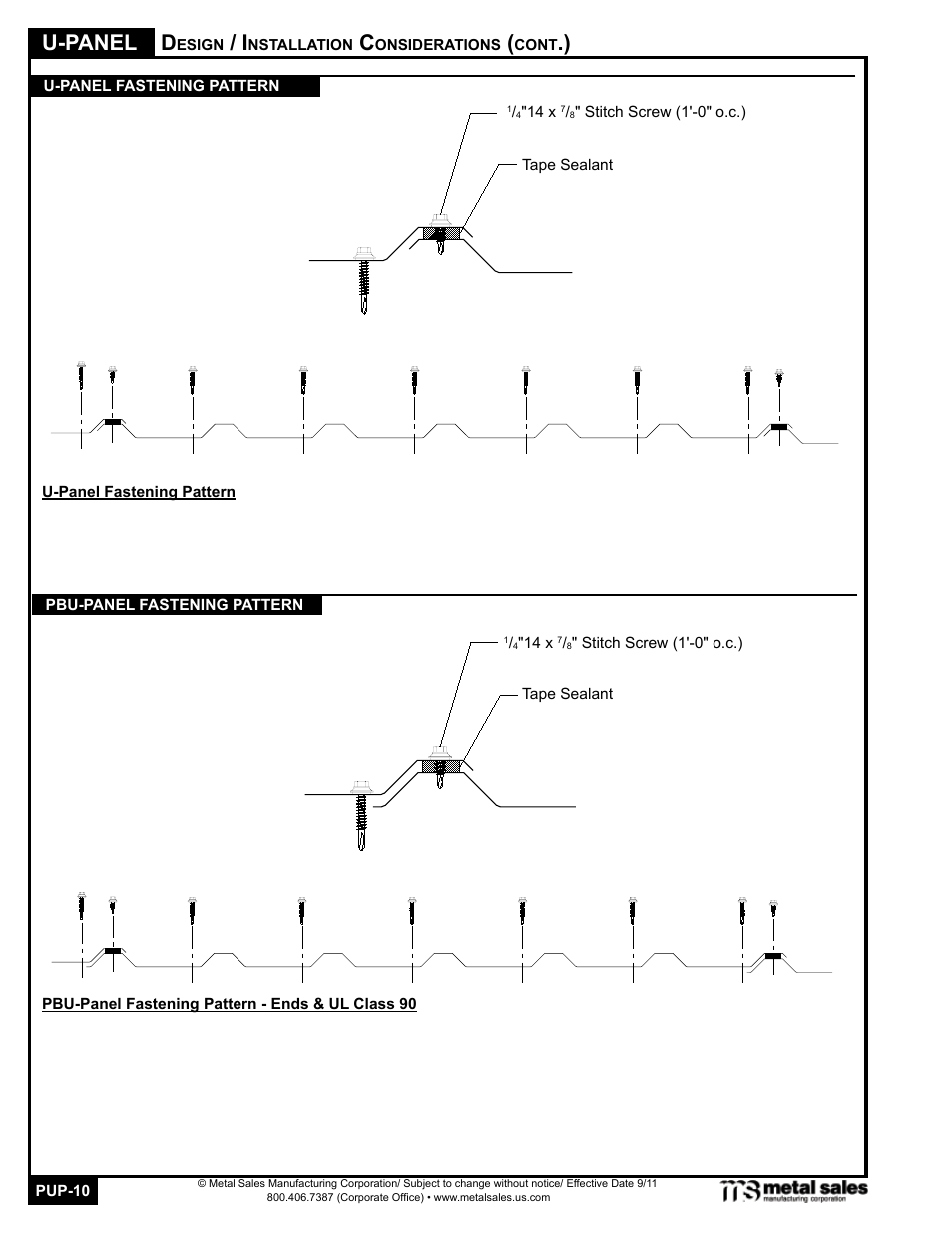 U-panel | Metal Sales PBU-Panel User Manual | Page 10 / 18