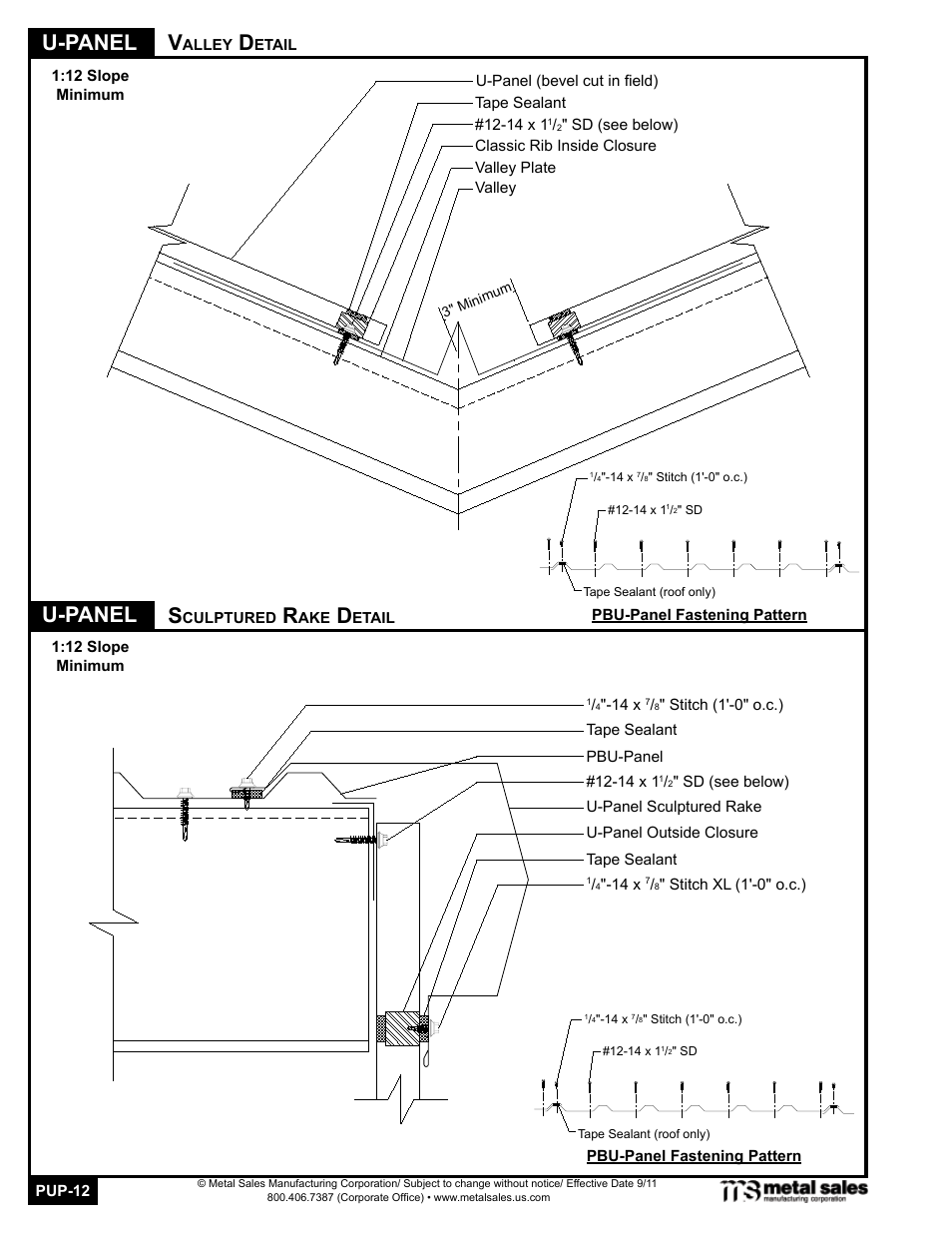U-panel, U-panel v | Metal Sales PBU-Panel User Manual | Page 12 / 18