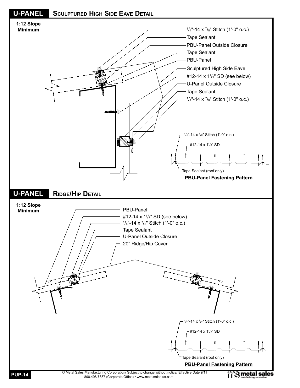U-panel, U-panel s | Metal Sales PBU-Panel User Manual | Page 14 / 18