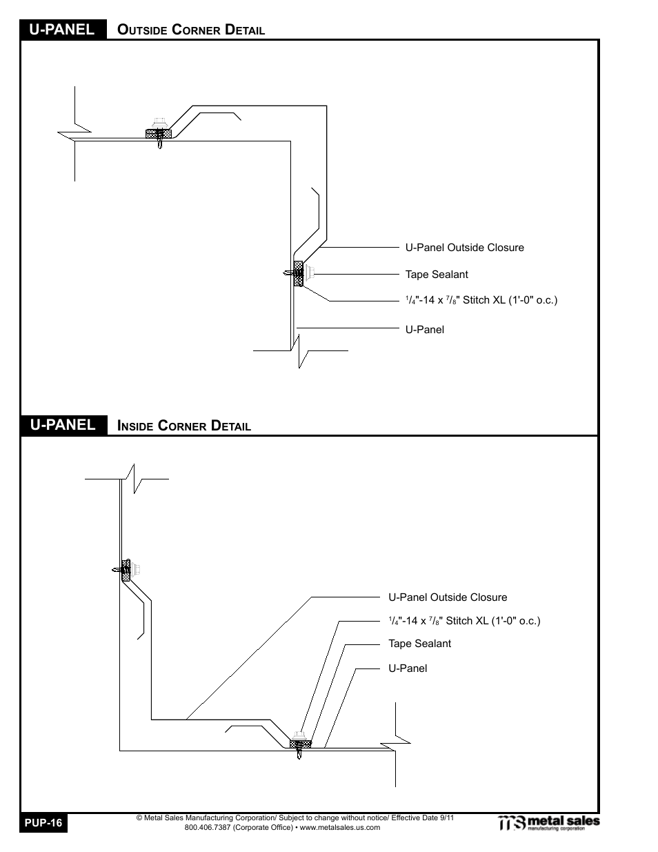 U-panel, U-panel o | Metal Sales PBU-Panel User Manual | Page 16 / 18