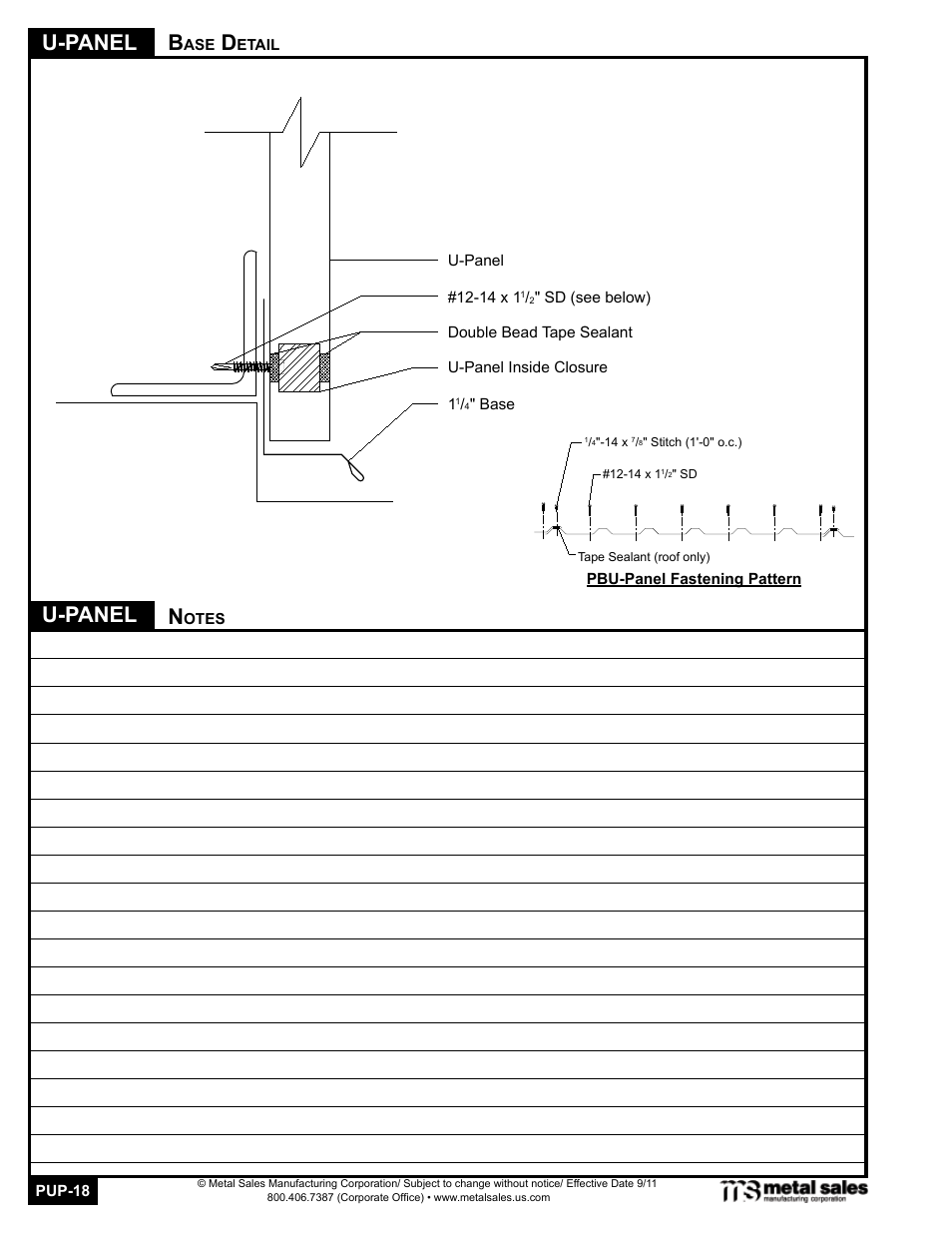 U-panel, U-panel b | Metal Sales PBU-Panel User Manual | Page 18 / 18