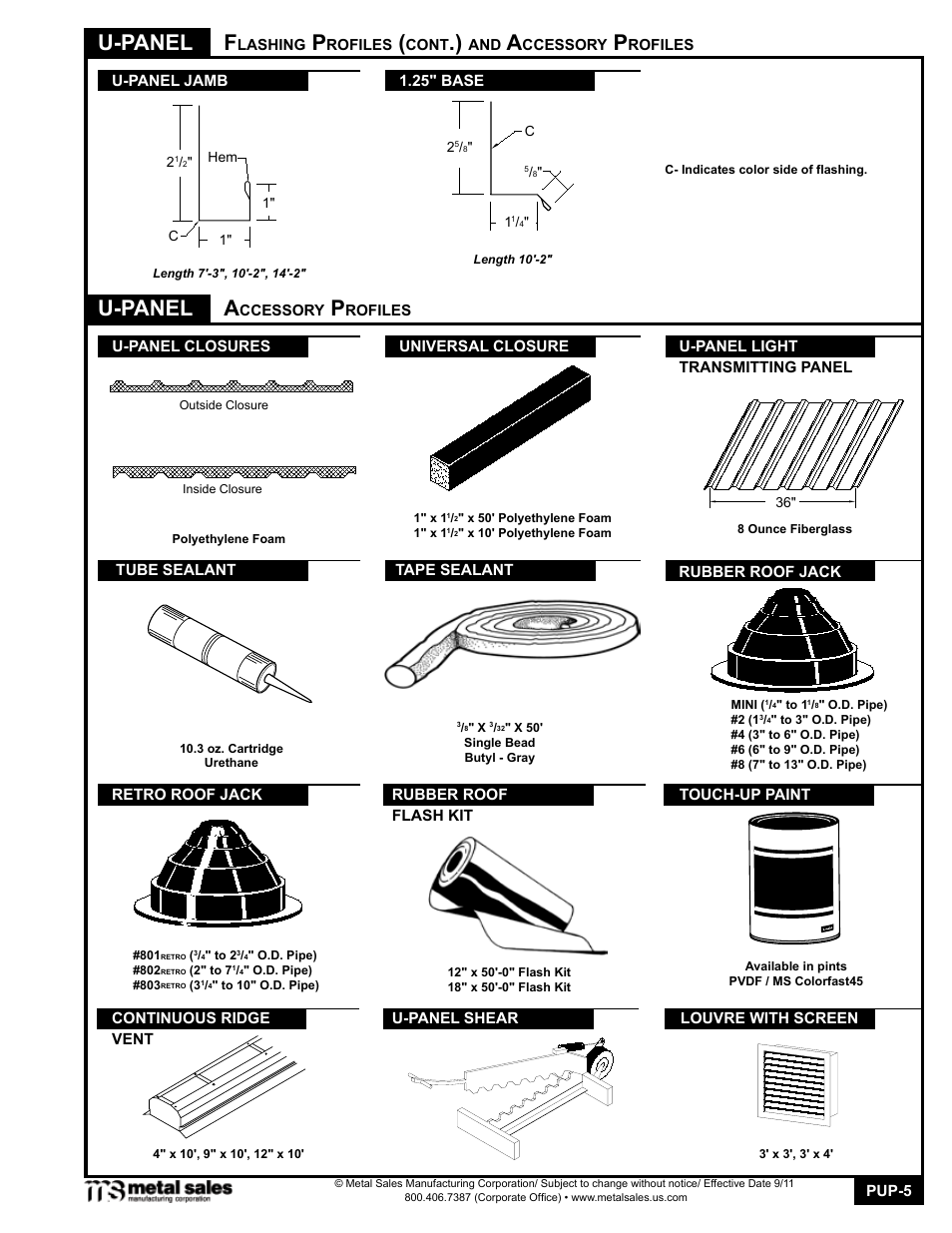U-panel, U-panel f | Metal Sales PBU-Panel User Manual | Page 5 / 18
