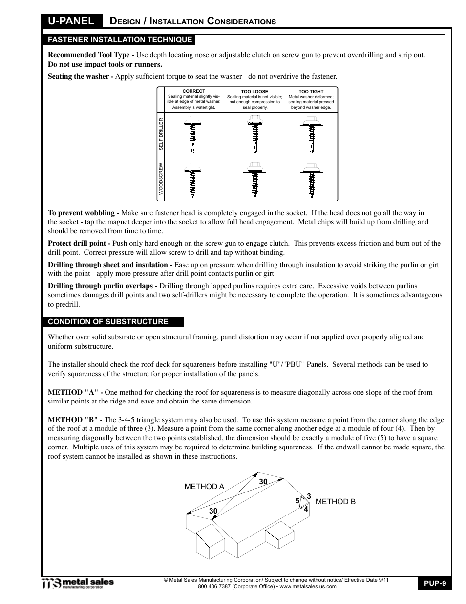 U-panel | Metal Sales PBU-Panel User Manual | Page 9 / 18