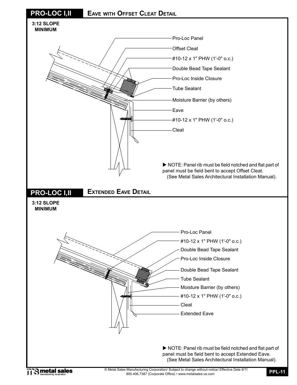Pro-loc i,ii, Pro-loc i,ii e | Metal Sales Pro-Loc II Manual User Manual | Page 11 / 20