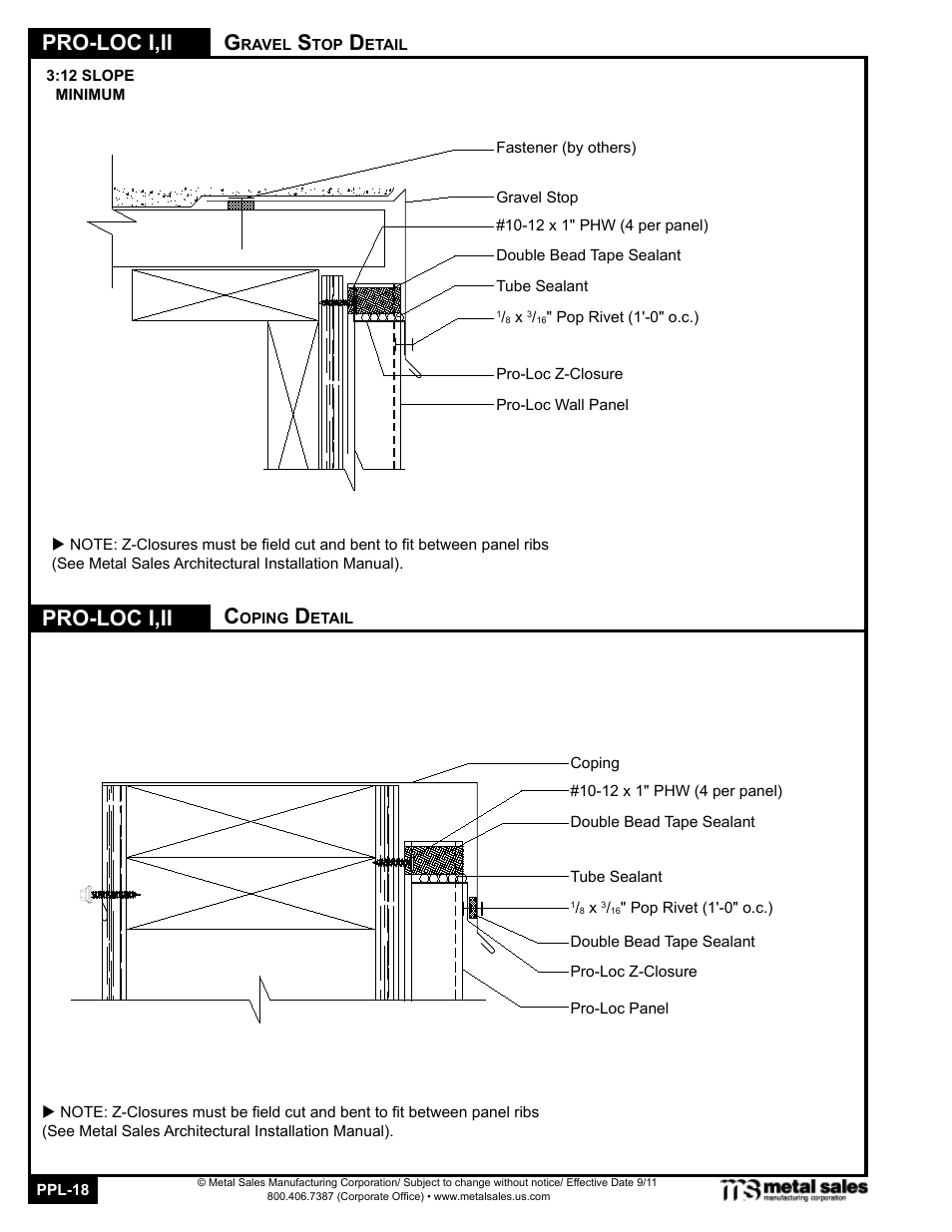 Pro-loc i,ii | Metal Sales Pro-Loc II Manual User Manual | Page 18 / 20