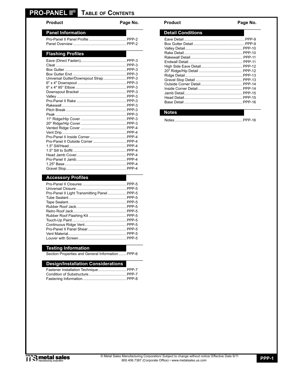 Metal Sales Pro-Panel II Manual User Manual | 16 pages