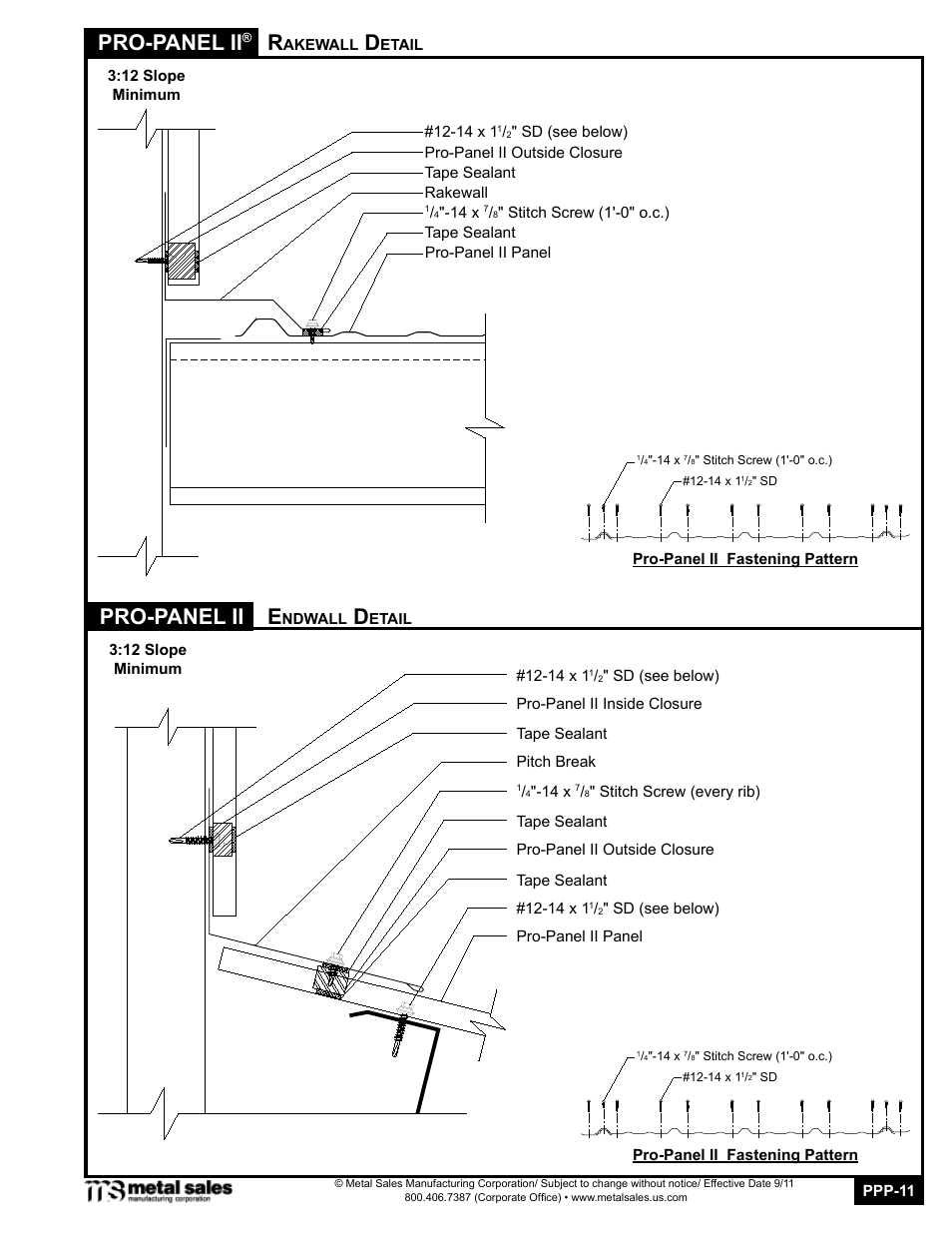 Pro-panel ii, Pro-panel ii e | Metal Sales Pro-Panel II Manual User Manual | Page 11 / 16