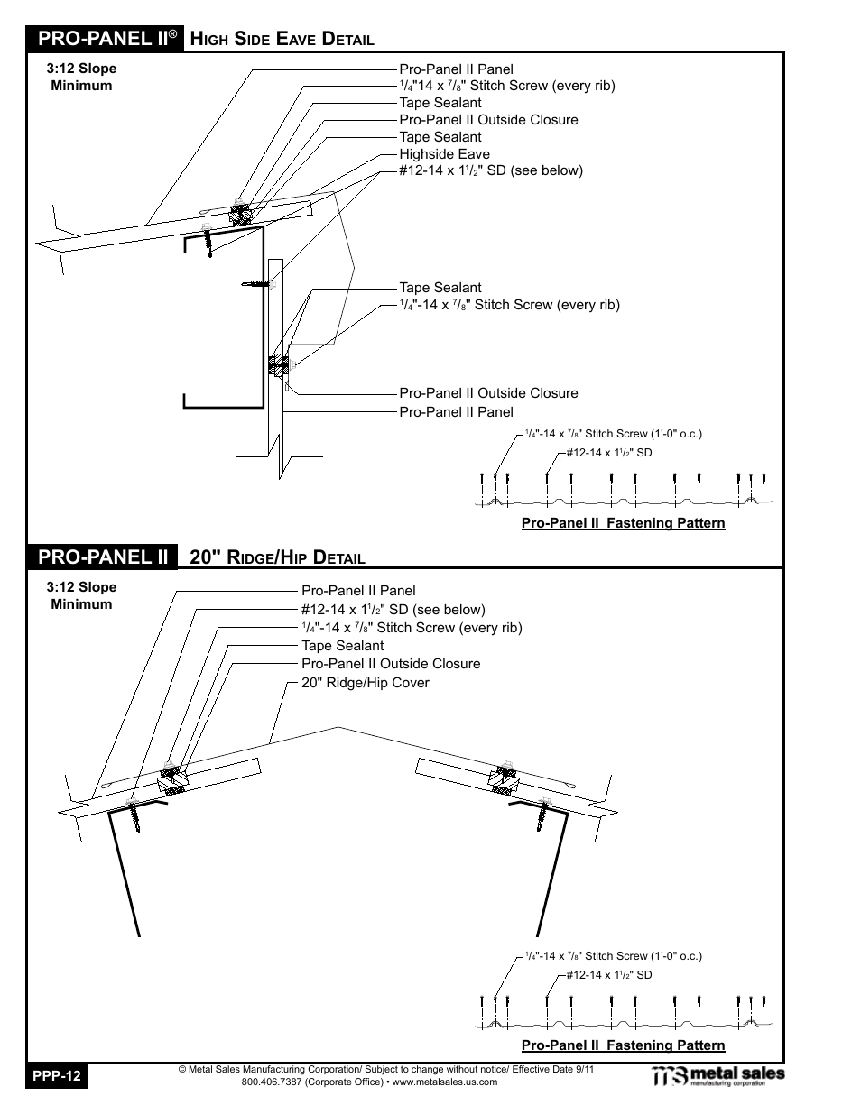 Pro-panel ii, Pro-panel ii 20" r | Metal Sales Pro-Panel II Manual User Manual | Page 12 / 16
