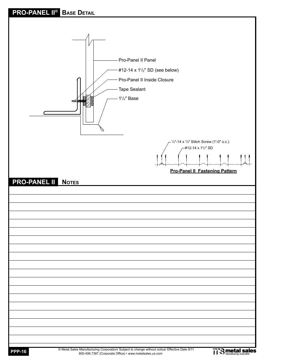 Pro-panel ii, Pro-panel ii b | Metal Sales Pro-Panel II Manual User Manual | Page 16 / 16