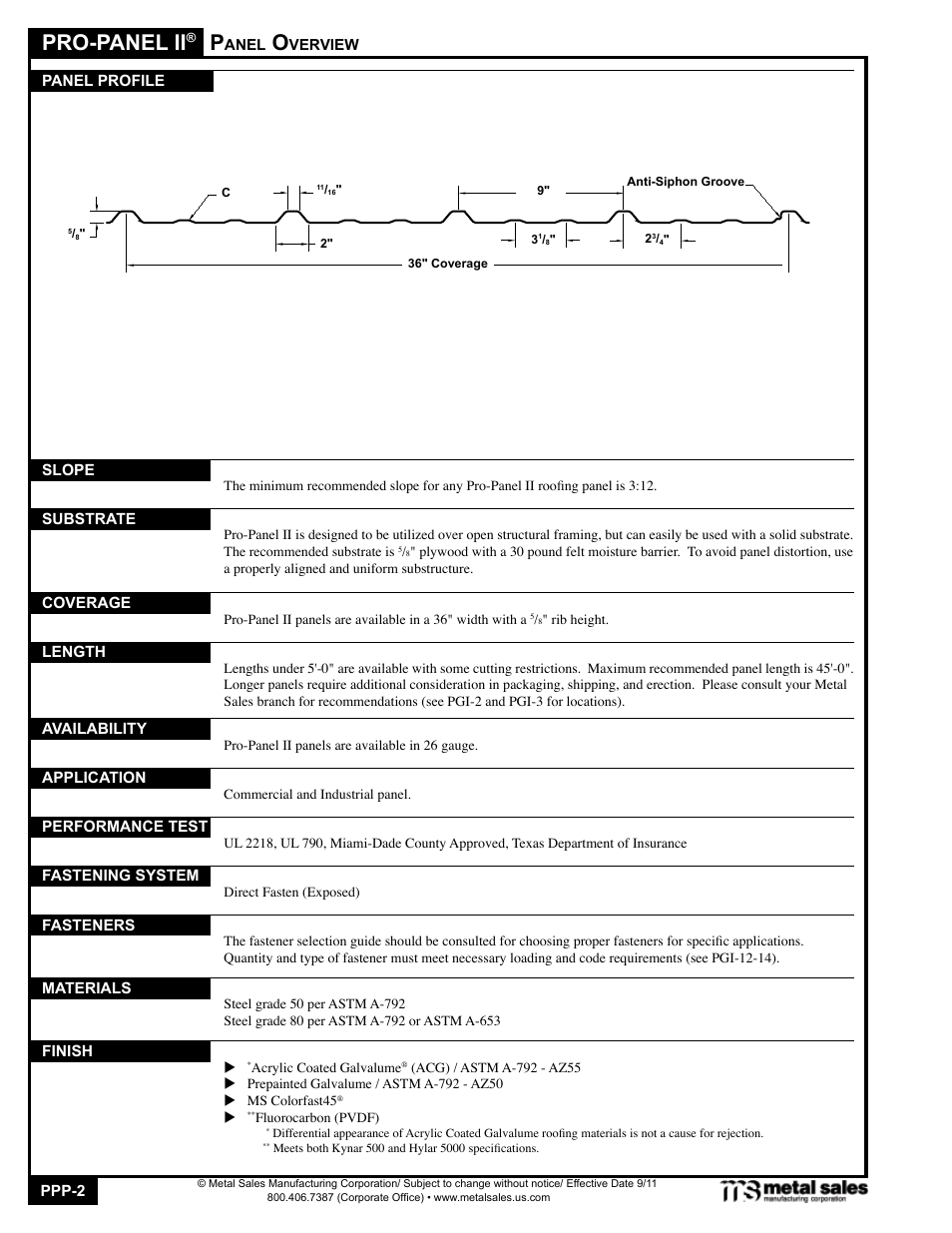 Pro-panel ii | Metal Sales Pro-Panel II Manual User Manual | Page 2 / 16