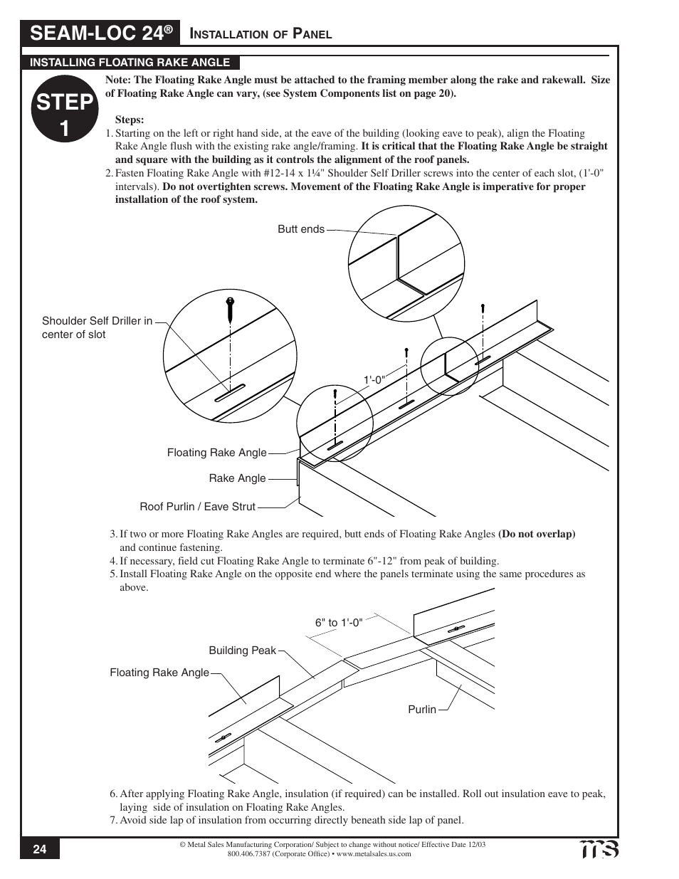 Step 1, Seam-loc 24 | Metal Sales Seam-Loc 24 Installation User Manual | Page 25 / 66