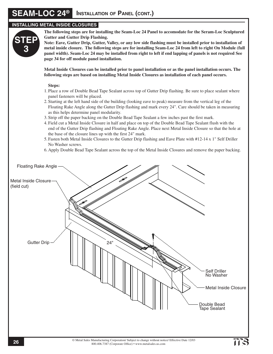 Step 3, Seam-loc 24 | Metal Sales Seam-Loc 24 Installation User Manual | Page 27 / 66