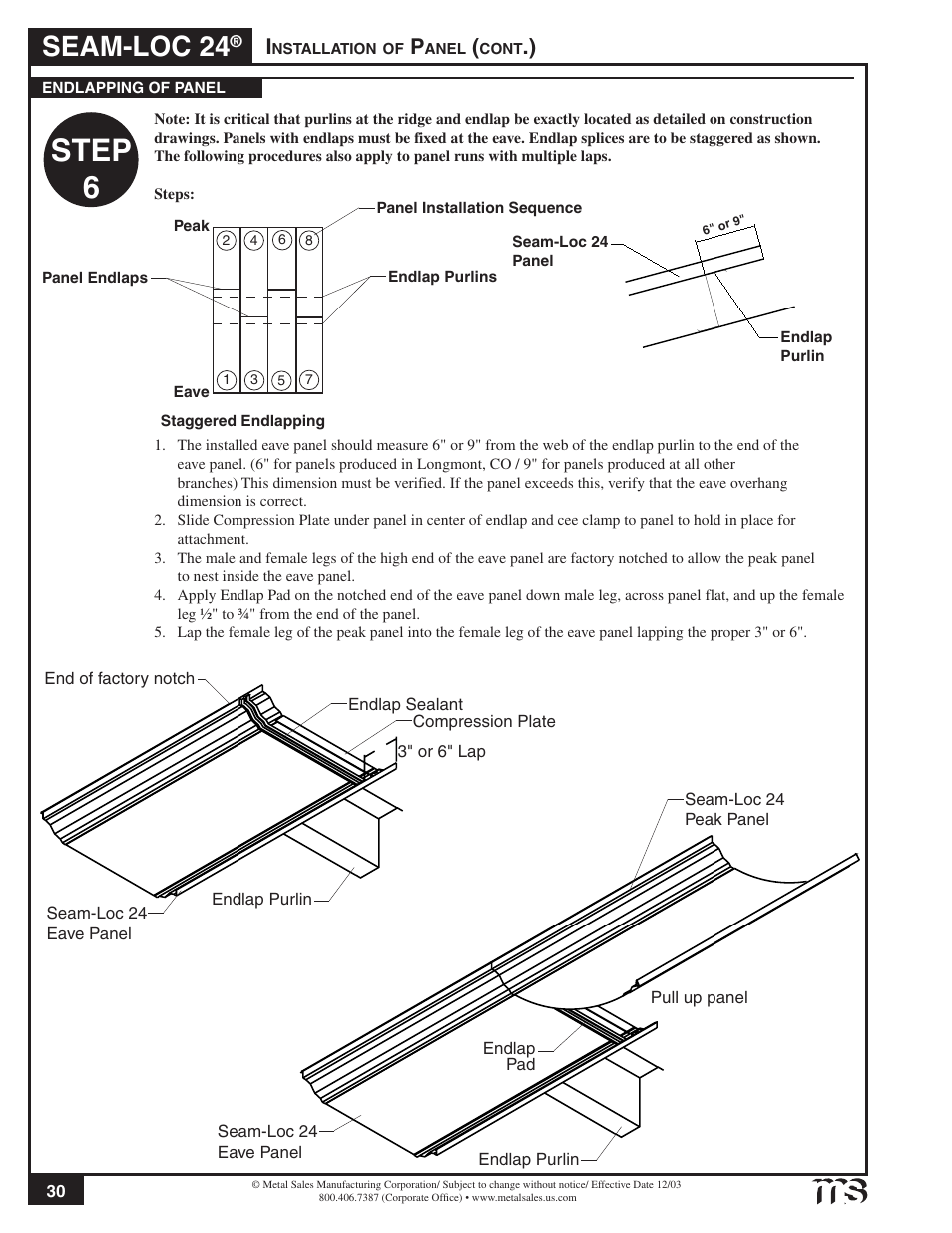 Step 6, Seam-loc 24 | Metal Sales Seam-Loc 24 Installation User Manual | Page 31 / 66