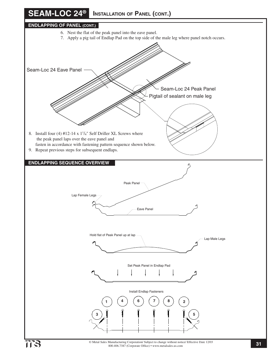 Seam-loc 24 | Metal Sales Seam-Loc 24 Installation User Manual | Page 32 / 66