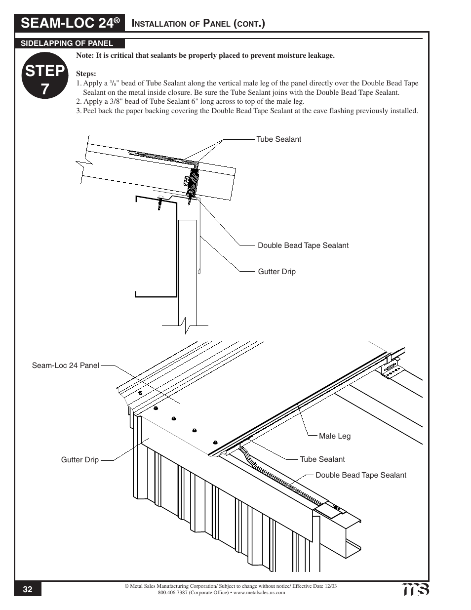 Step 7, Seam-loc 24 | Metal Sales Seam-Loc 24 Installation User Manual | Page 33 / 66