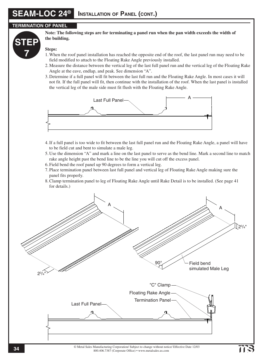 Step 7, Seam-loc 24 | Metal Sales Seam-Loc 24 Installation User Manual | Page 35 / 66