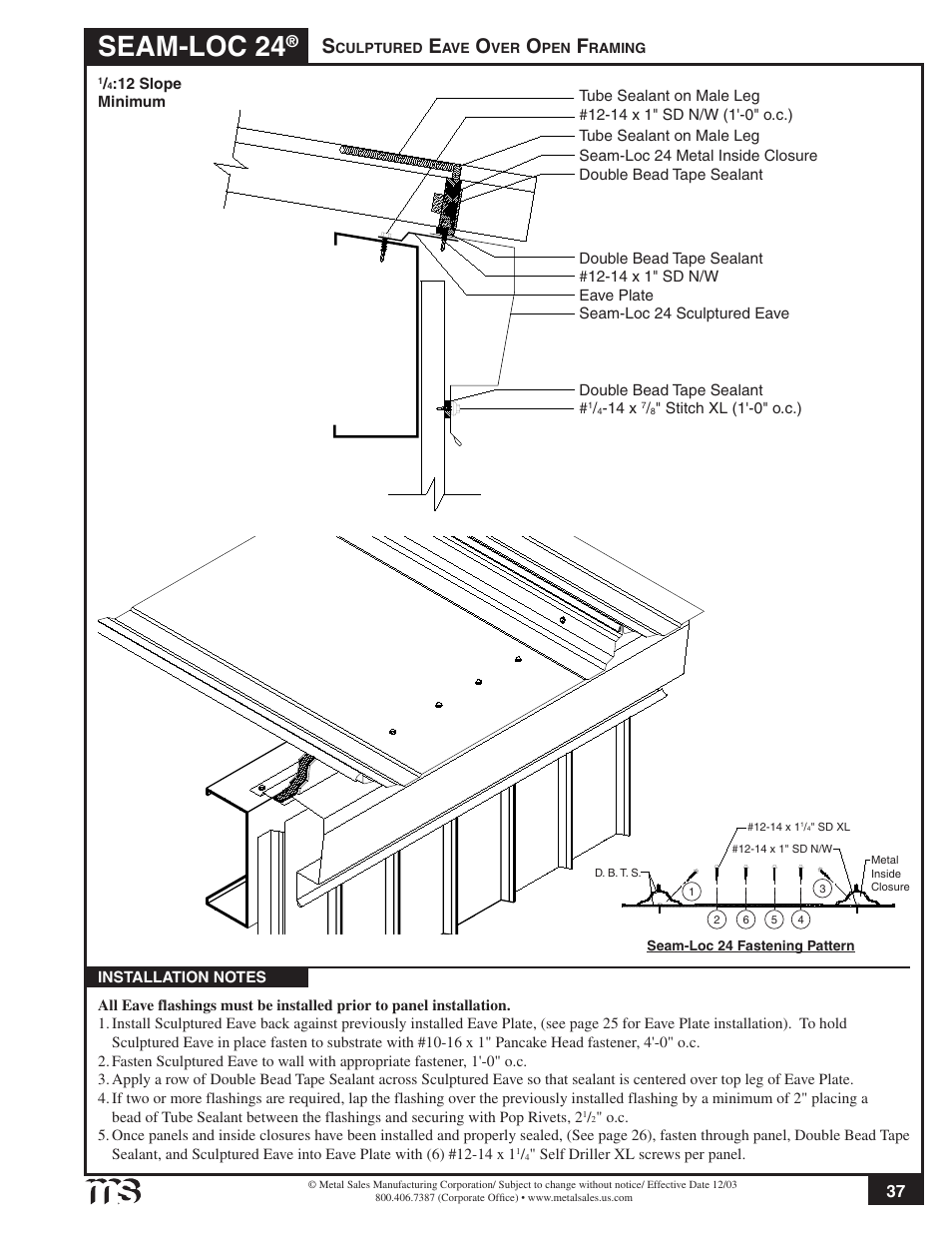 Seam-loc 24 | Metal Sales Seam-Loc 24 Installation User Manual | Page 38 / 66