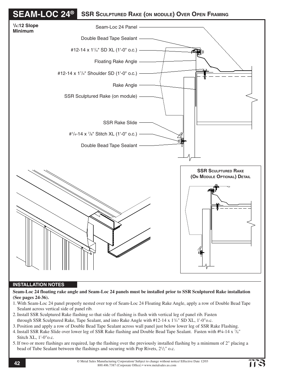 Seam-loc 24, Ssr s | Metal Sales Seam-Loc 24 Installation User Manual | Page 43 / 66