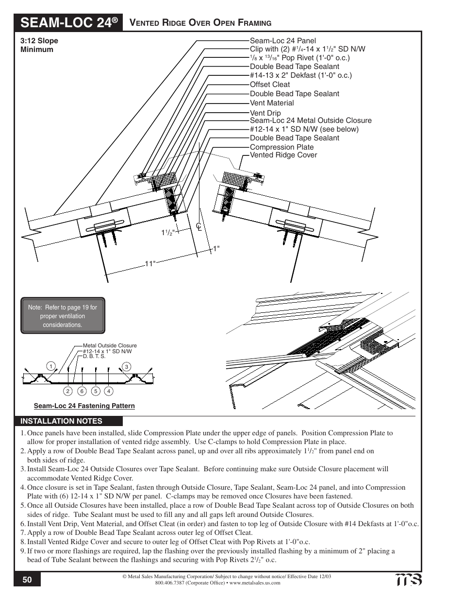 Seam-loc 24 | Metal Sales Seam-Loc 24 Installation User Manual | Page 51 / 66