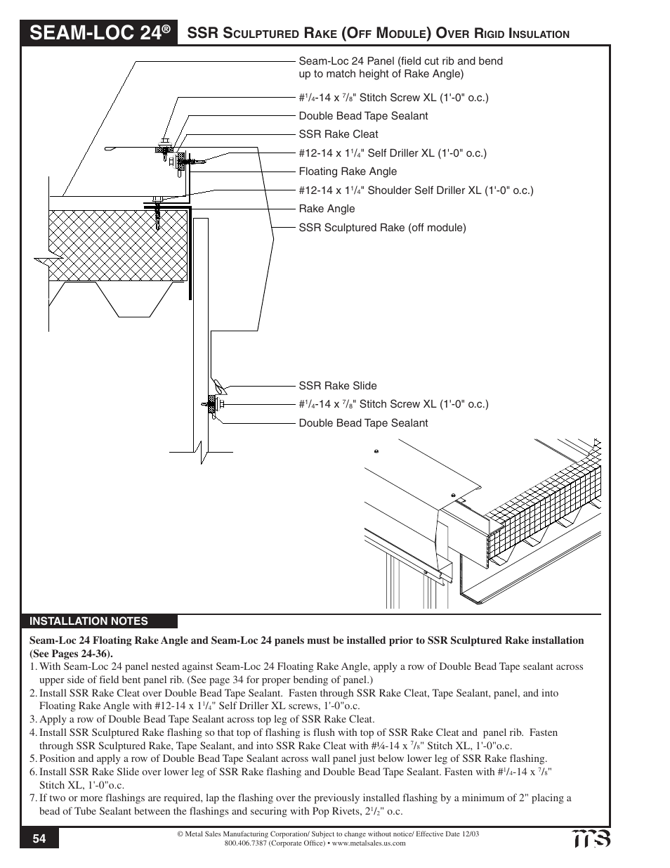 Seam-loc 24, Ssr s | Metal Sales Seam-Loc 24 Installation User Manual | Page 55 / 66