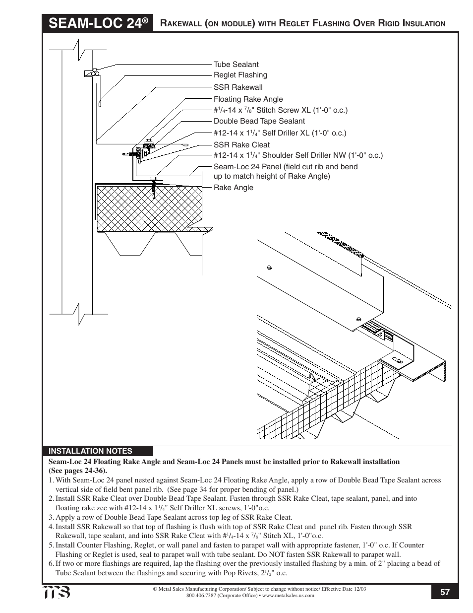 Seam-loc 24 | Metal Sales Seam-Loc 24 Installation User Manual | Page 58 / 66