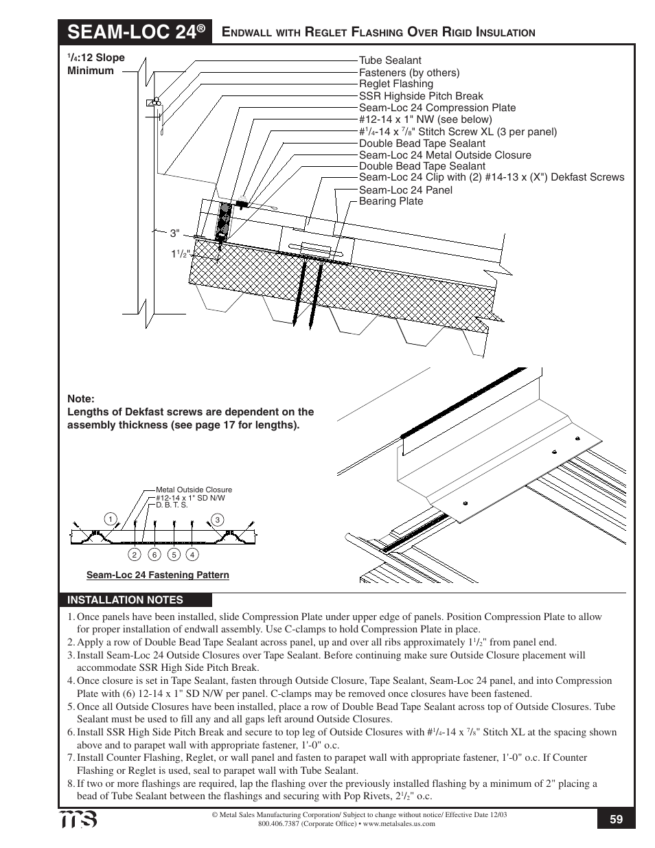 Seam-loc 24 | Metal Sales Seam-Loc 24 Installation User Manual | Page 60 / 66