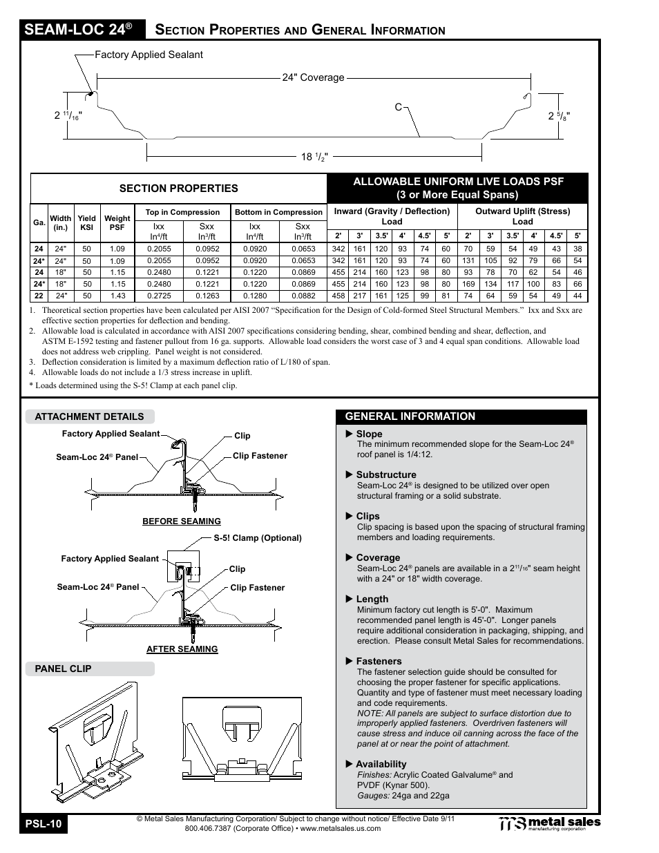 Seam-loc 24 | Metal Sales Seam-Loc 24 Manual User Manual | Page 10 / 26