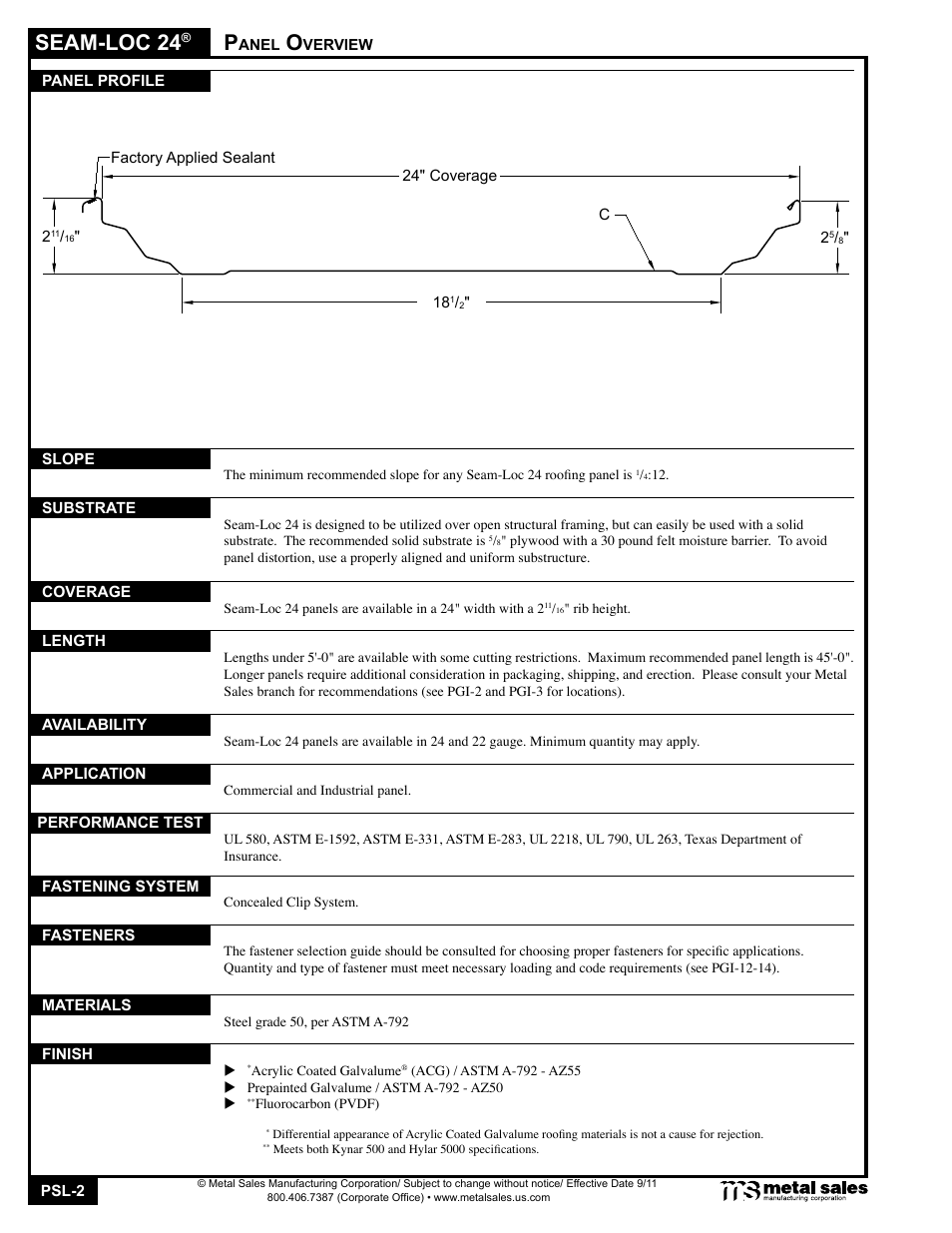 Seam-loc 24 | Metal Sales Seam-Loc 24 Manual User Manual | Page 2 / 26