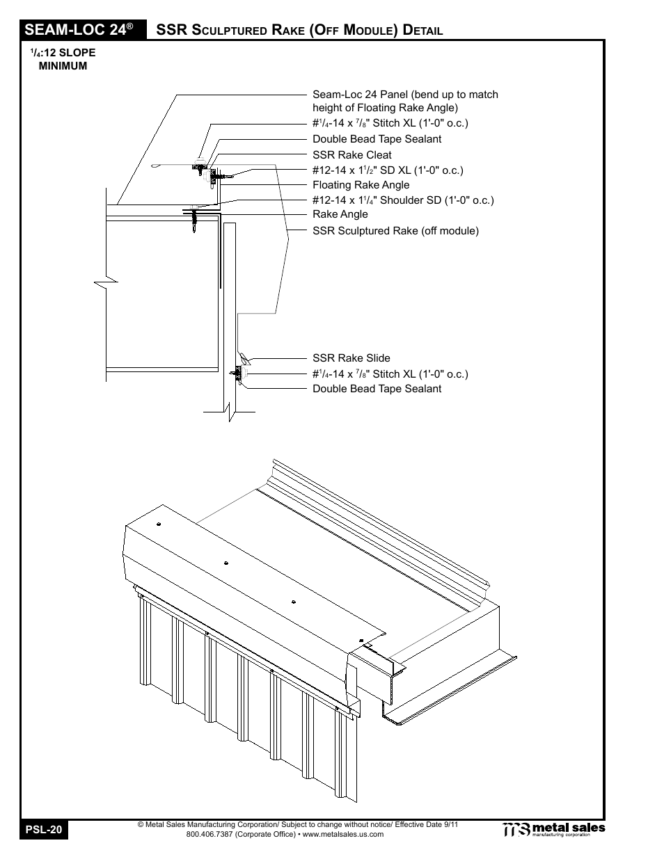 Seam-loc 24, Ssr s | Metal Sales Seam-Loc 24 Manual User Manual | Page 20 / 26