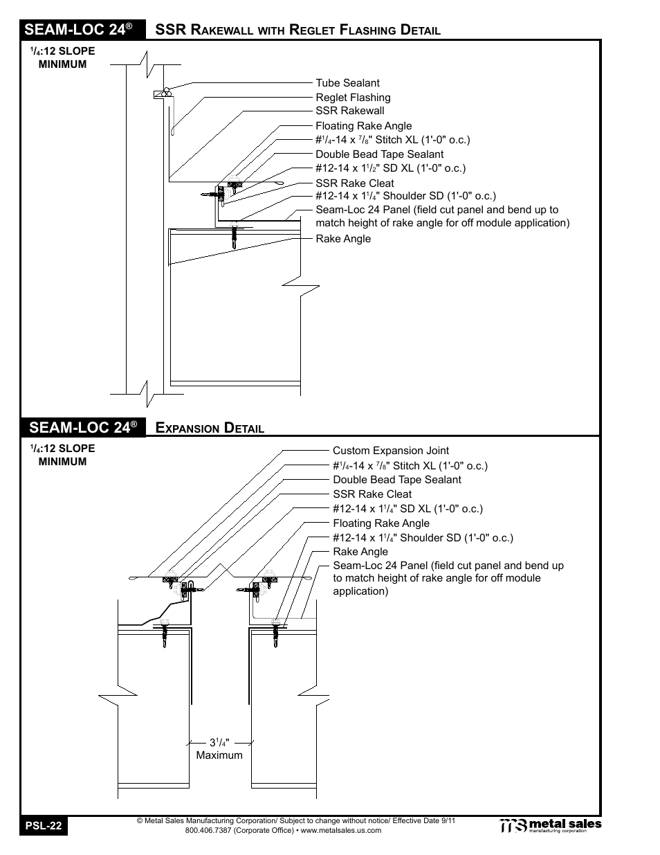 Seam-loc 24, Ssr r | Metal Sales Seam-Loc 24 Manual User Manual | Page 22 / 26