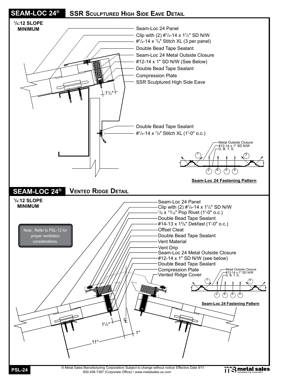 Seam-loc 24, Ssr s | Metal Sales Seam-Loc 24 Manual User Manual | Page 24 / 26