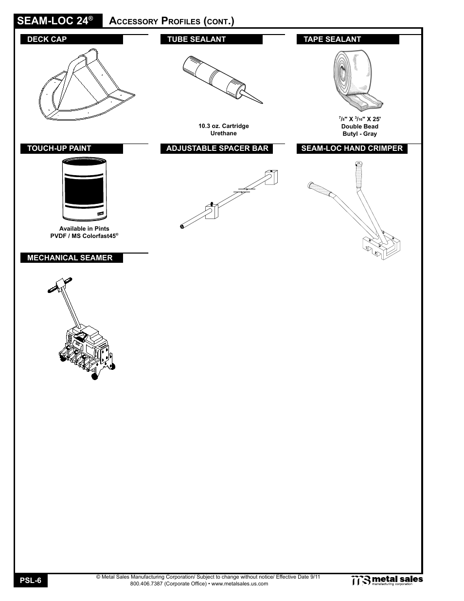Seam-loc 24 | Metal Sales Seam-Loc 24 Manual User Manual | Page 6 / 26