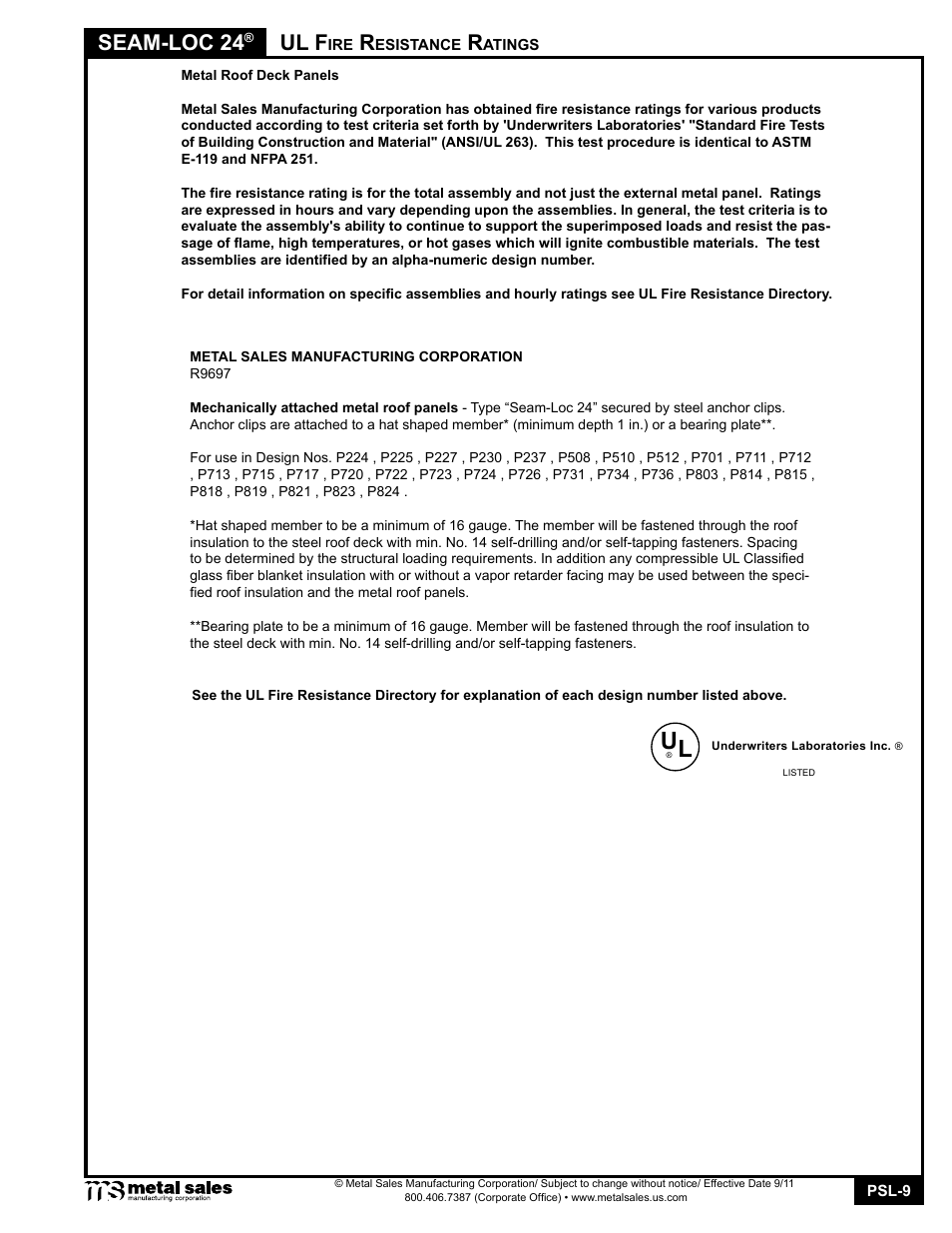 Seam-loc 24, Ul f | Metal Sales Seam-Loc 24 Manual User Manual | Page 9 / 26