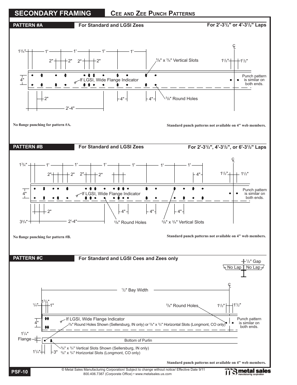 Secondary framing | Metal Sales Secondary Framing User Manual | Page 10 / 53
