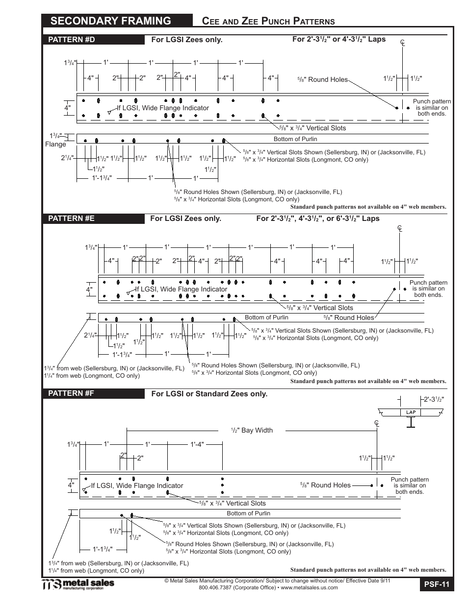 Secondary framing | Metal Sales Secondary Framing User Manual | Page 11 / 53