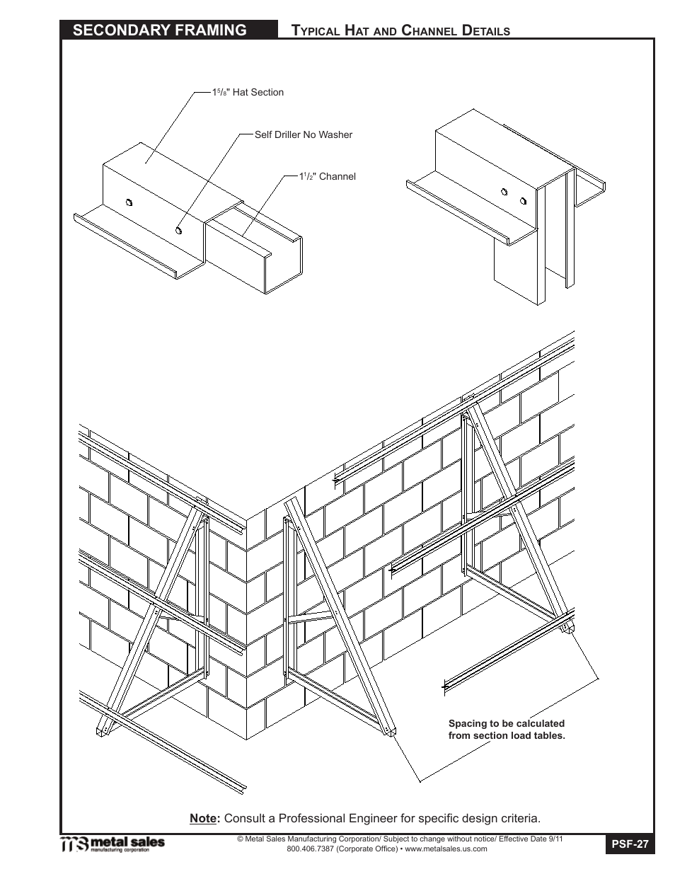 Secondary framing | Metal Sales Secondary Framing User Manual | Page 27 / 53