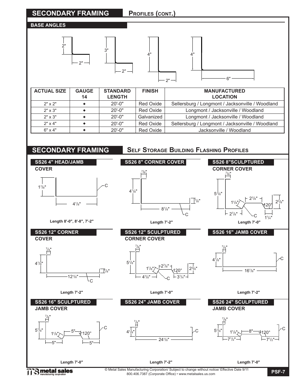 Secondary framing, Secondary framing p | Metal Sales Secondary Framing User Manual | Page 7 / 53